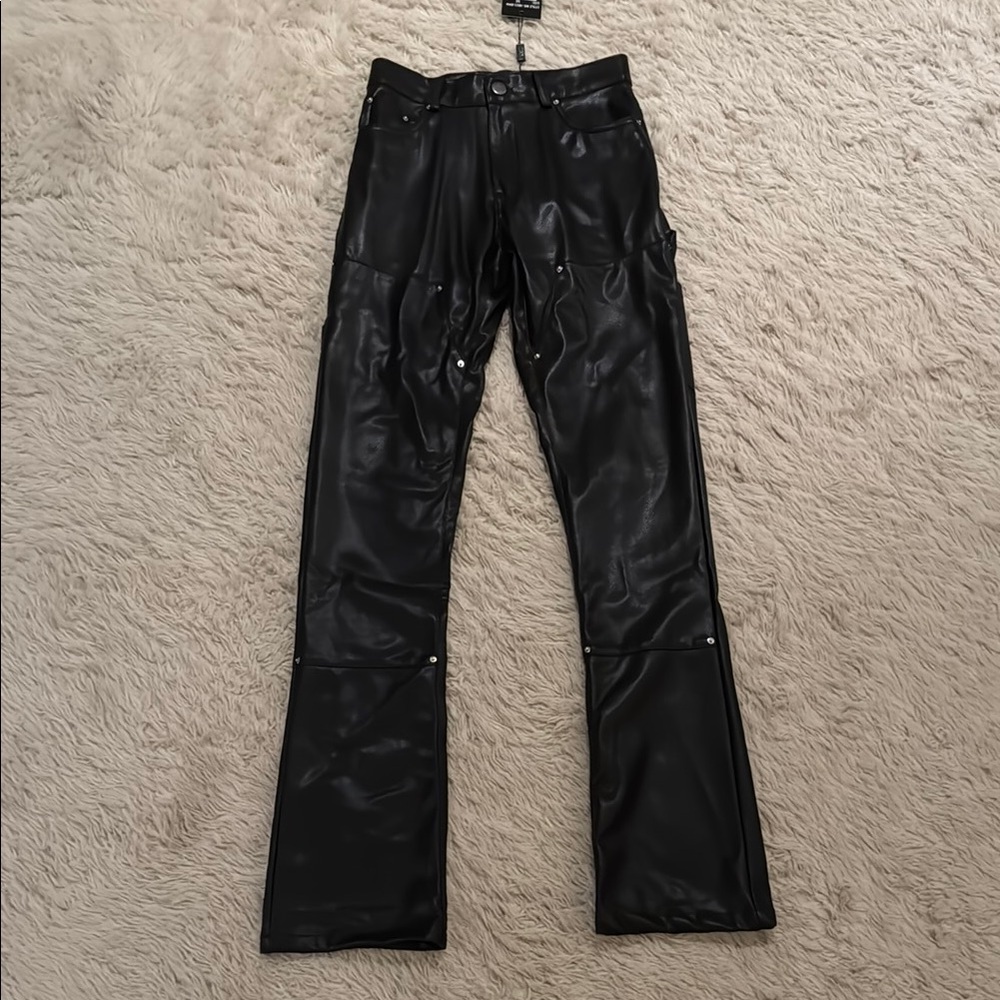 American Stitch Men’s Black Faux Leather Pants